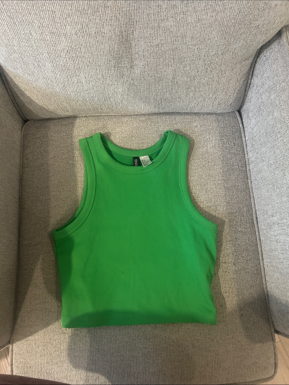 H&M Bright Green Ribbed Cropped Tank